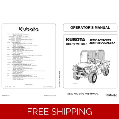KUBOTA RTV X900 X1120D OPERATORS MAINTENANCE MANUAL